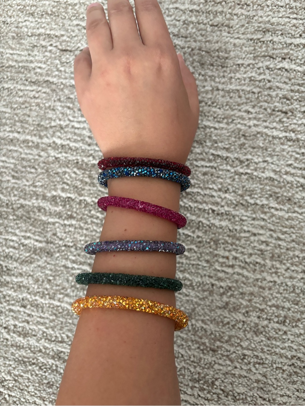 Swarovski crystaldust open cuffs (set of 6 bracelets)
